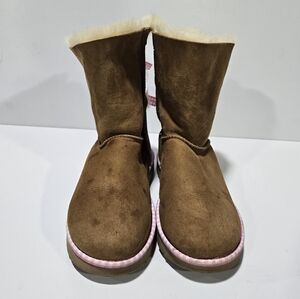 UGG BAILEY BOW II Chestnut Brown Womens 9 Snow Winter Boots, Suede Leather